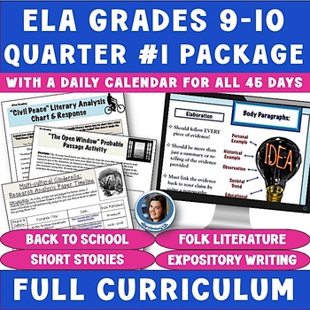 Preview of ELA Grades 9-10 Quarter 1 Full Curriculum - Short Stories, Fairy Tale Unit, CCSS