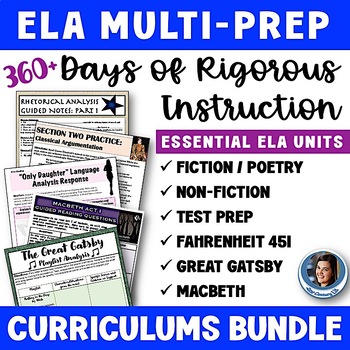 Preview of ELA Grades 9-10 & 11-12 Multiple Prep Full Year Curriculum Yearlong ELA Courses