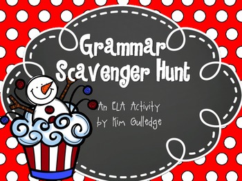 Preview of ELA Grammar Christmas Scavenger Hunt