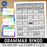ELA Grammar Vocabulary Review Bingo Game