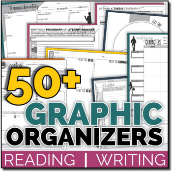 Preview of ELA Graphic Organizers for Essay Writing, Literature, Reading Non-Fiction & More