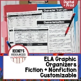 ELA Graphic Organizers for Fiction and Nonfiction Sources 