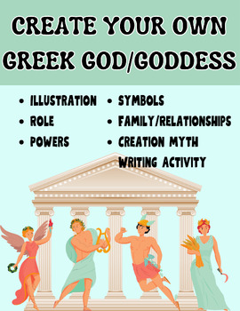 Preview of ELA Greek Mythology Creation Myth: Create Your Own Greek God/Goddess Activity