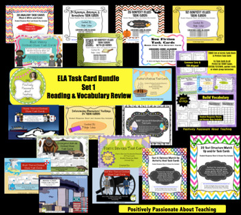 Preview of ELA Growing Task Card Bundle (LIFETIME ACCESS): Reading & Vocabulary Skills
