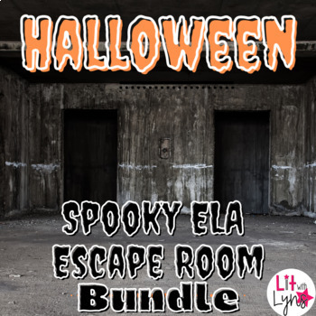 Preview of ELA Halloween Digital Escape Room Bundle - Reading Comprehension Activities
