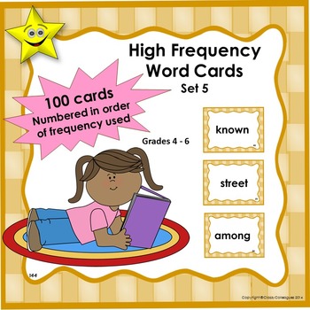 Preview of High Frequency Word Cards, Set 5