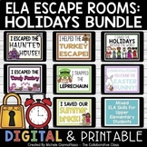 ELA Holiday Escape Room Bundle W/ End of the Year Escape R