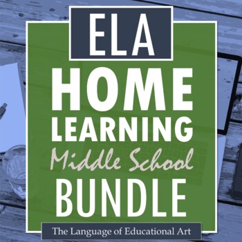Preview of ELA Home Learning Middle School BUNDLE — Full Reading & Writing Units, CCSS