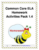 ELA Homework Activities Pack 1.4 (Common Core Aligned)