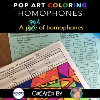 Preview of Free Homophones Coloring Sheets | Fun Summer Activity