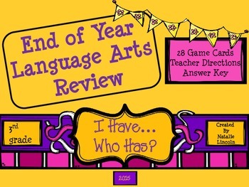 Preview of ELA 'I Have, Who Has?' End of Year Review