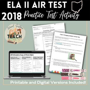 Preview of ELA II AIR TEST/OST Released 2018 Informative Writing & Literature Practice