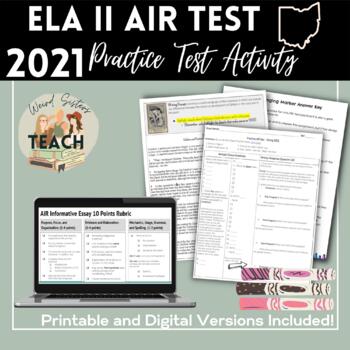 Preview of ELA II AIR TEST/OST Released 2021 Informative Writing & Literature Practice
