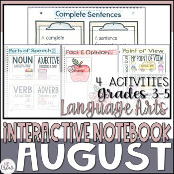 Preview of ELA Interactive Notebook August