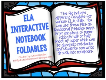 Preview of ELA Interactive Notebook Foldables