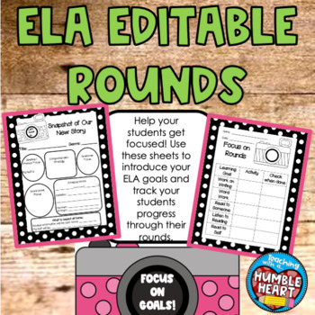 Preview of ELA EDITABLE Learning Goals with Must Do and Can Do Tracking Sheets