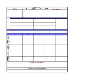 Preview of ELA Lesson Plan Template
