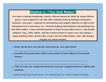 Preview of English Language Arts Classroom Centers-Teach Various Grammar & Writing Topics