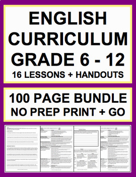 Preview of ELA Lessons Bundle: 16 Lesson Plans & Handouts for NO PREP English Curriculum!