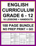 ELA Lessons Bundle: 16 Lesson Plans & Handouts for NO PREP