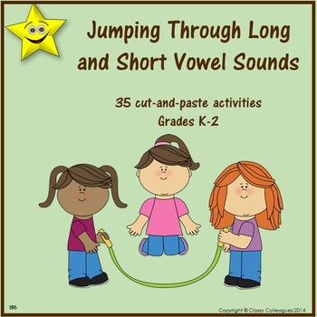 Preview of Long and Short Vowels Cut and Paste Activities Distance Learning