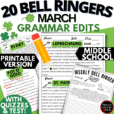 ELA MARCH Morning Work Language Arts Bell Ringers Grammar 