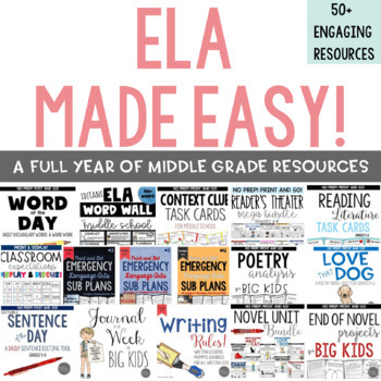 Preview of ELA Made Easy: Language Arts Full Year VALUE Bundle