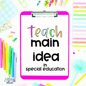 Preview of Main idea and support details Main Idea Task Cards Special Education Reading