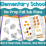 ELA/Math Fall Emergency Sub Plans Binder Kinder 1st grade 