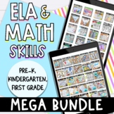 ELA & Math Skills Centers Mega Bundle | Pre-K, Kindergarte