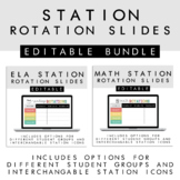 ELA & Math Station Rotation Slides + Back to School + Dist