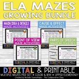 ELA Maze Activities Bundle | Print + Digital | ELA Centers