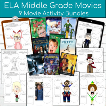 Preview of ELA Middle School Movie Bundle