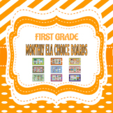 ELA Monthly Choice Boards for First Graders