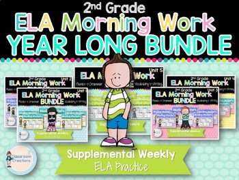 Preview of ELA Morning Work 2nd Grade YEAR LONG BUNDLE