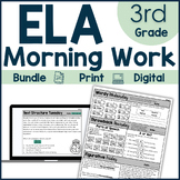 ELA Morning Work 3rd Grade I Printable I Google Apps