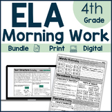 ELA Morning Work 4th Grade | Distance Learning | Google Apps