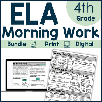 Preview of Reading Comprehension Passages and Questions 4th Grade ELA Digital Resources