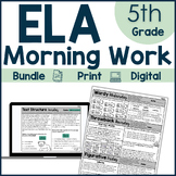 ELA Morning Work 5th Grade I Distance Learning I Google Apps