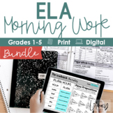 ELA Morning Work BUNDLE Grades 1-5 I Google I Distance Learning