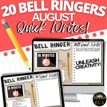 Preview of ELA Morning Work Do Now Bell Ringers QUICK WRITES BACK TO SCHOOL DIGITAL