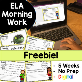Preview of Morning Work Freebie Google Drive Digital Edition