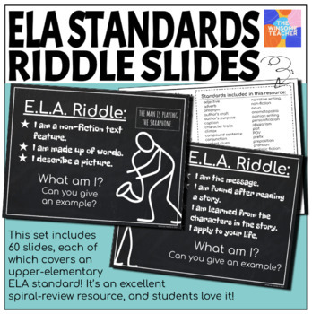 Preview of ELA Morning Work Riddles - Winsome Teacher