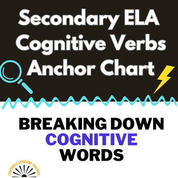 Preview of ELA Most Common Cognitive Verbs Anchor Chart - Breaking it Down