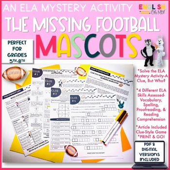 Preview of ELA Mystery, The Missing Football Mascots