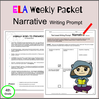 Preview of ELA Narrative, enrichment,  spelling, main idea, inference, Google slides™