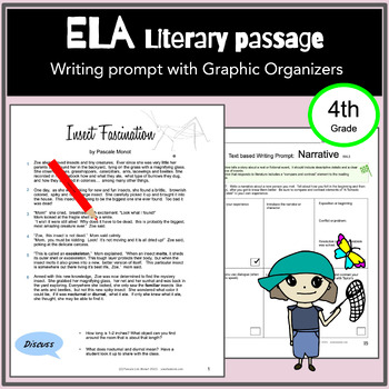 Preview of ELA Narrative writing prompt,  enrichment, inferencing,  Grammar,  test prep.