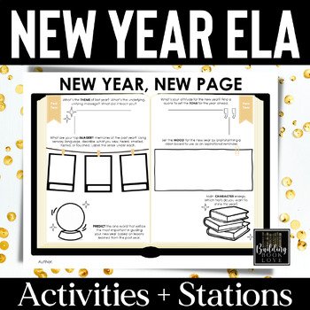 Preview of ELA New Year 2024 Activities: Student Resolution Goal Setting, Review Stations