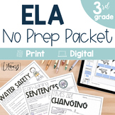 ELA No Prep Packets 3rd Grade Bundle