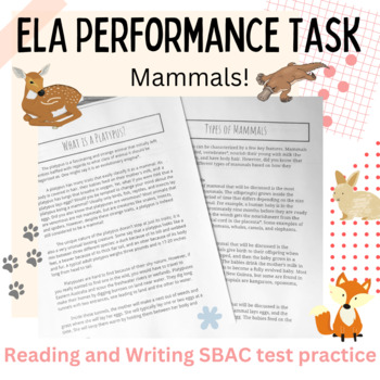 Preview of ELA Performance Task - Reading and Writing SBAC practice